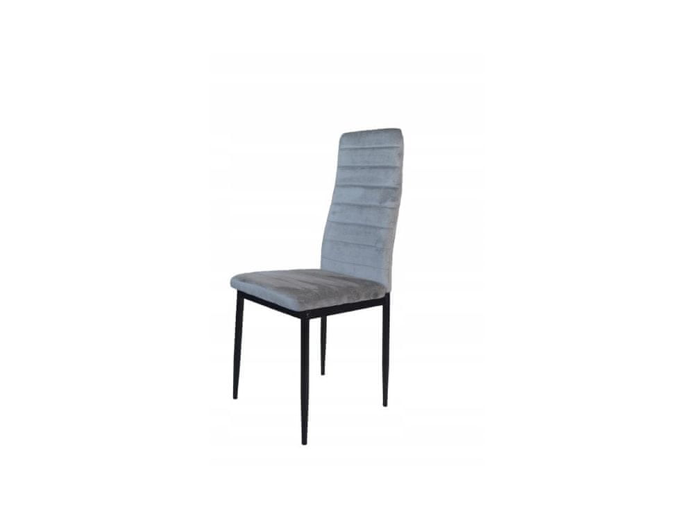 ShopJK Jedálenská stolička velvet black - svetlo šedá